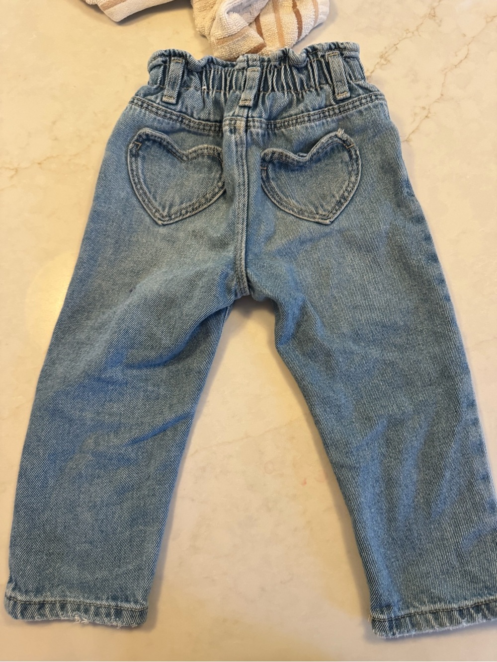 Zara Light Blue Kids Denim Jeans with Heart Back Pockets